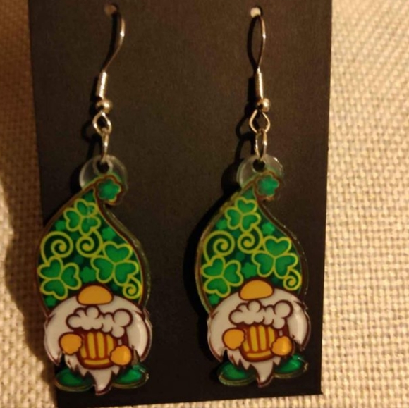 3 St. Patty's Day Gnome Earrings - Picture 2 of 4